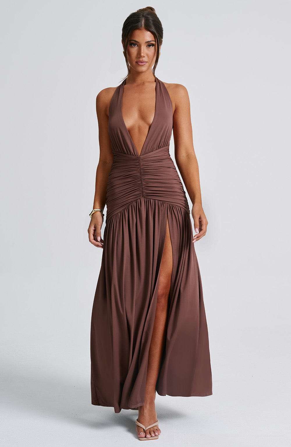 Melania Maxi Dress - Chocolate Ryvelle