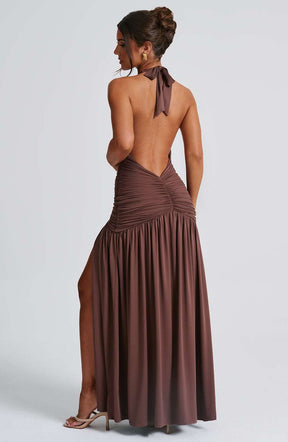 Melania Maxi Dress - Chocolate Ryvelle