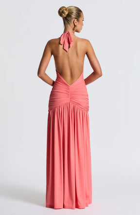Melania Maxi Dress - Coral Pink Ryvelle