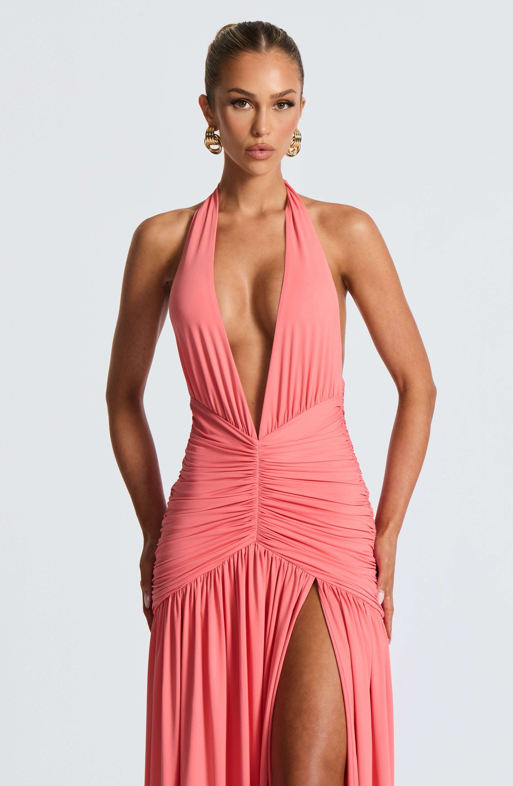 Melania Maxi Dress - Coral Pink Ryvelle