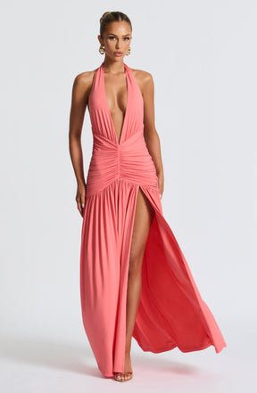 Melania Maxi Dress - Coral Pink Ryvelle