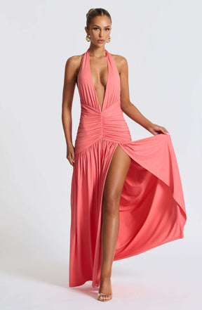 Melania Maxi Dress - Coral Pink Ryvelle