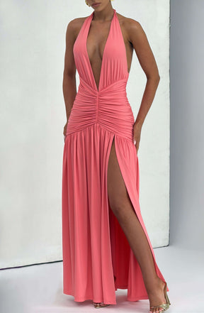Melania Maxi Dress - Coral Pink Ryvelle