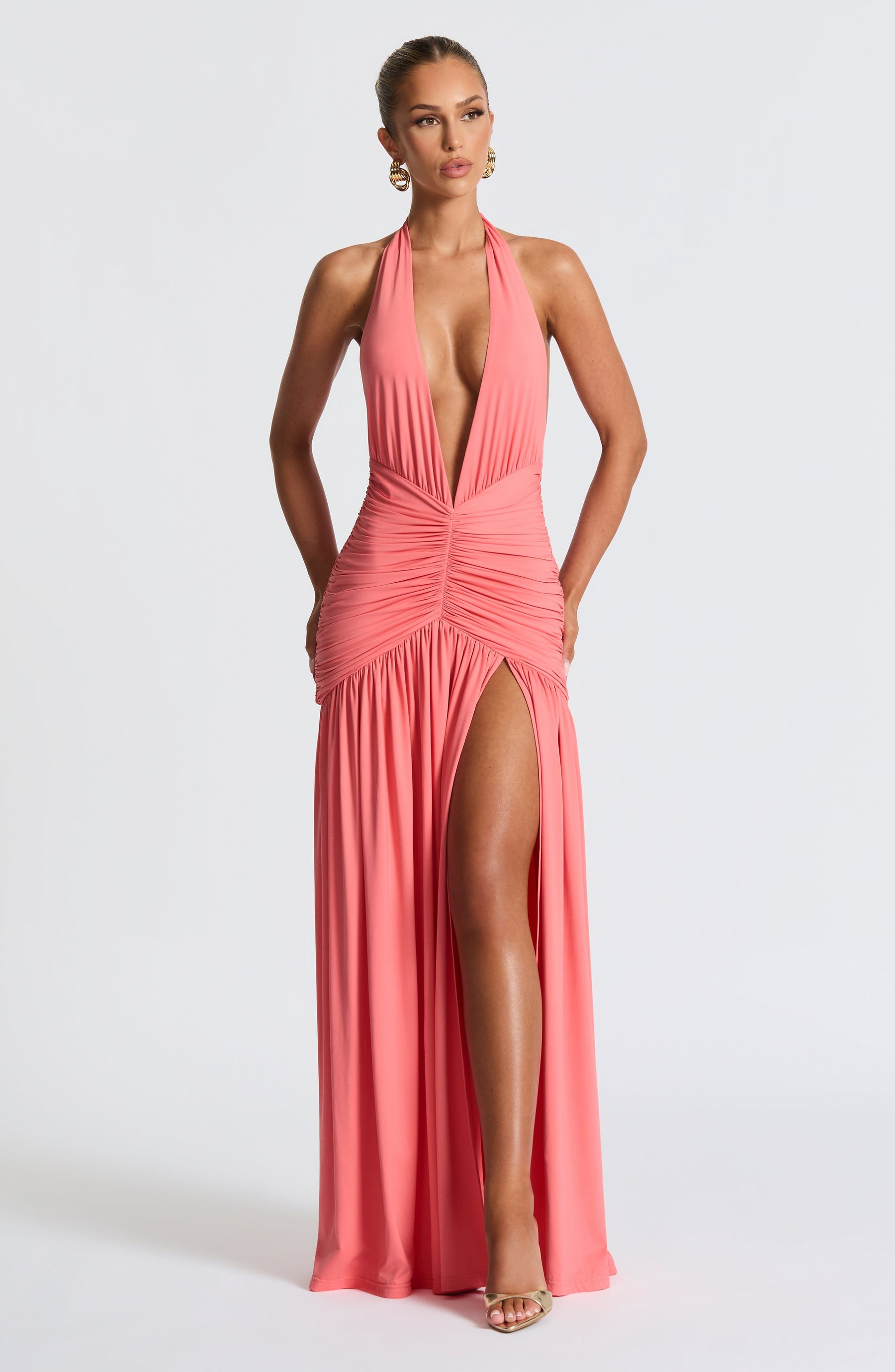 Melania Maxi Dress - Coral Pink Ryvelle