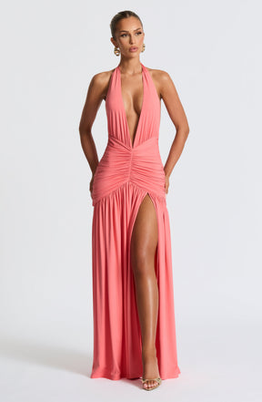 Melania Maxi Dress - Coral Pink Ryvelle