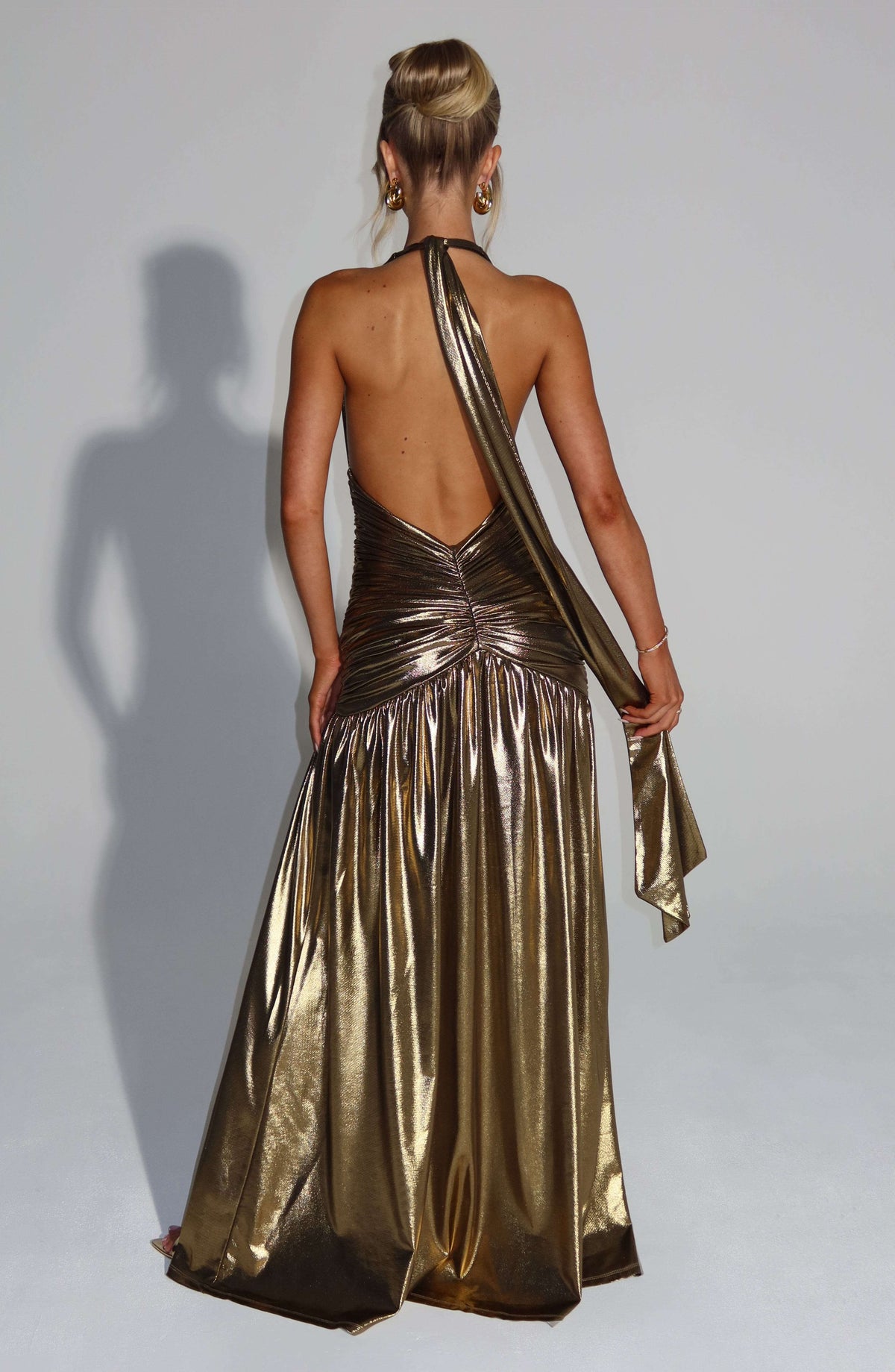 Melania Maxi Dress - Gold Ryvelle