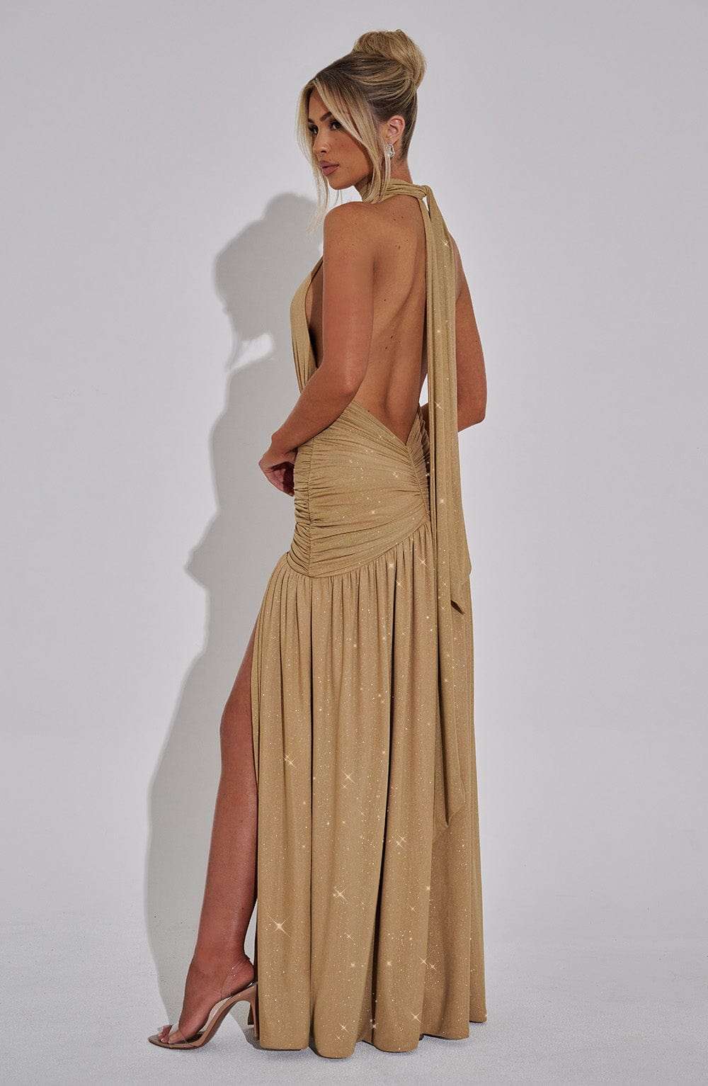 Melania Maxi Dress - Gold Sparkle Ryvelle