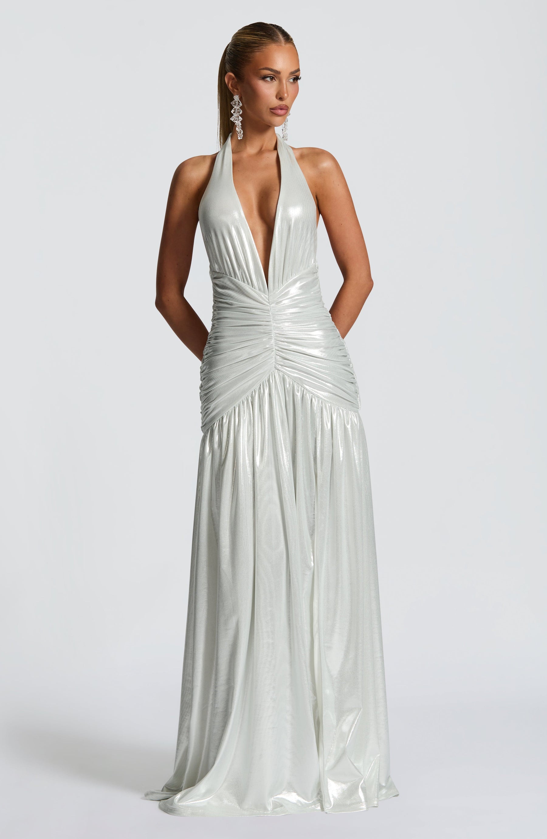 Melania Maxi Dress - Silver Ryvelle