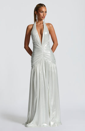 Melania Maxi Dress - Silver Ryvelle
