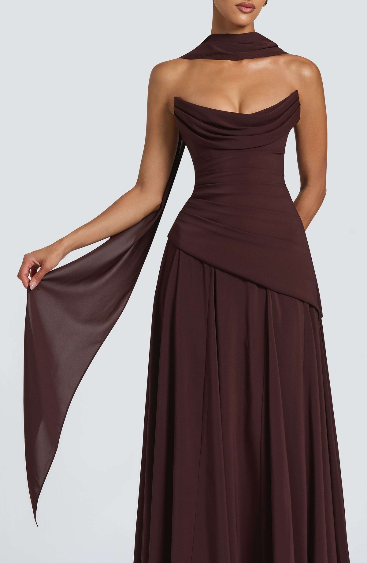 Mila Scarf - Plum Brown Ryvelle