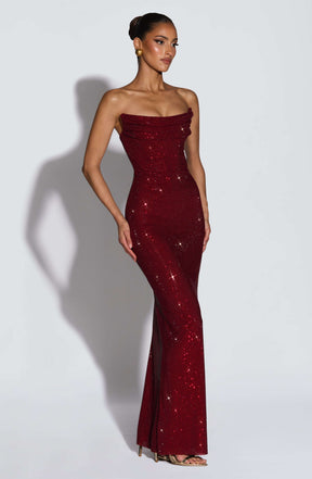 Mirabella Maxi Dress - Burgundy Ryvelle