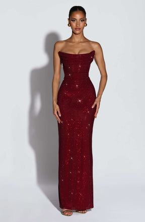 Mirabella Maxi Dress - Burgundy Ryvelle