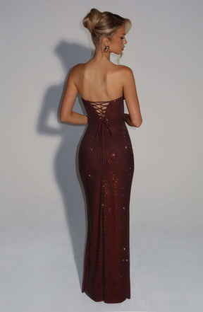Mirabella Maxi Dress - Plum Brown Ryvelle