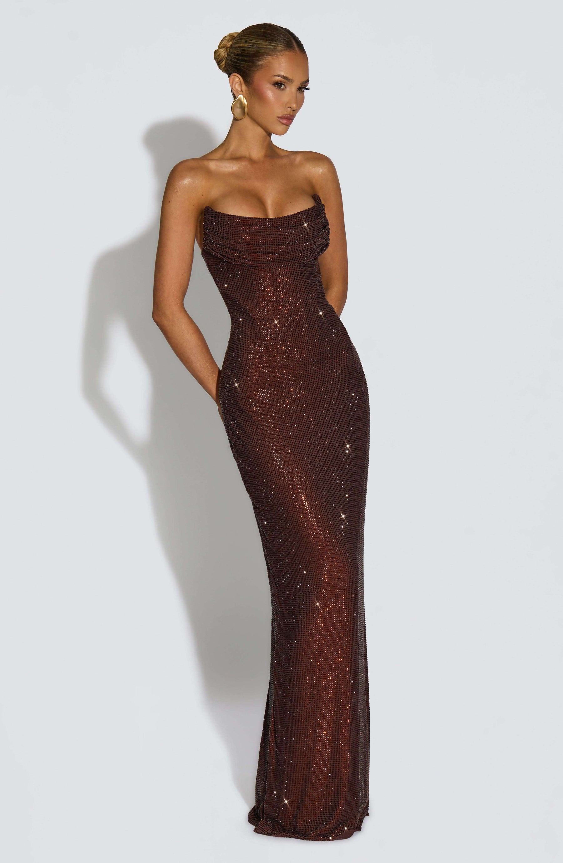 Mirabella Maxi Dress - Plum Brown Ryvelle