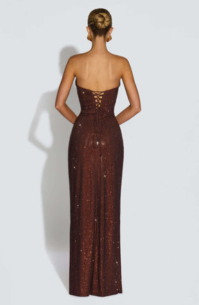 Mirabella Maxi Dress - Plum Brown Ryvelle