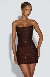 Mirabella Mini Dress - Plum Brown Ryvelle