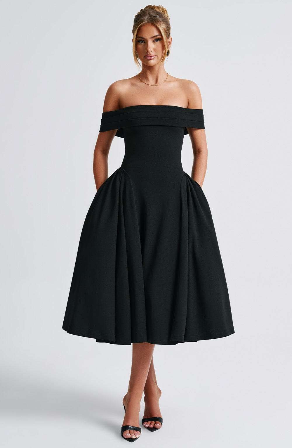 Miranda Midi Dress - Black Ryvelle