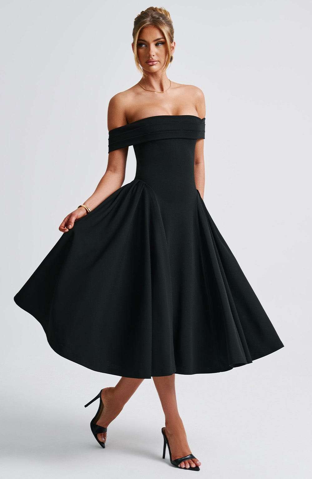 Miranda Midi Dress - Black Ryvelle