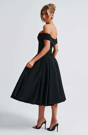 Miranda Midi Dress - Black Ryvelle