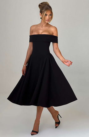 Miranda Midi Dress - Black Ryvelle