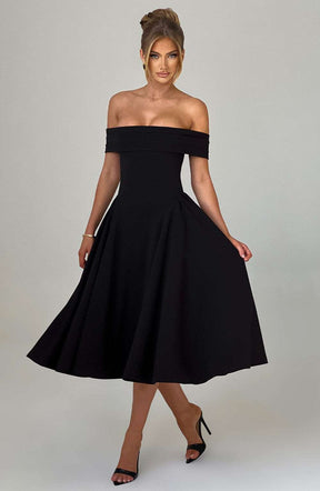 Miranda Midi Dress - Black Ryvelle