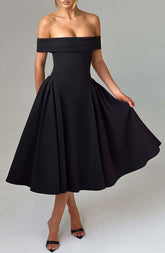 Miranda Midi Dress - Black Ryvelle