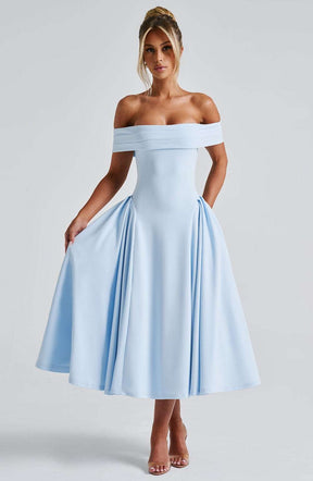 Miranda Midi Dress - Blue Ryvelle