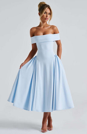 Miranda Midi Dress - Blue Ryvelle