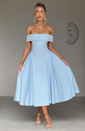 Miranda Midi Dress - Blue Ryvelle