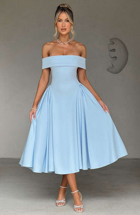Miranda Midi Dress - Blue Ryvelle