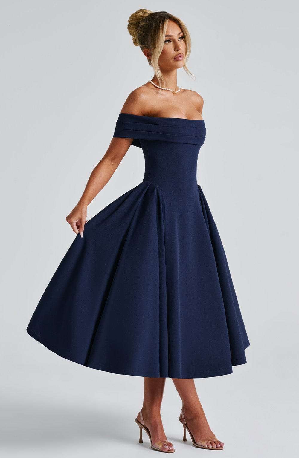 Miranda Midi Dress - Navy Ryvelle