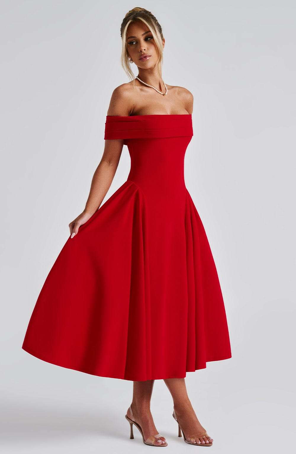 Miranda Midi Dress - Red Ryvelle