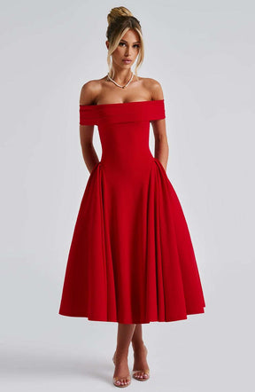 Miranda Midi Dress - Red Ryvelle