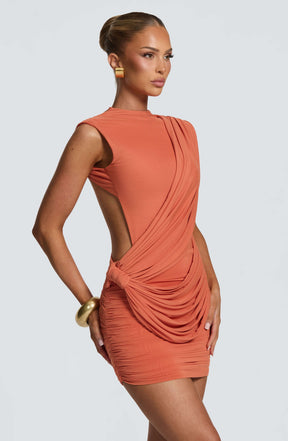 Mireya Mini Dress - Burnt Orange Ryvelle