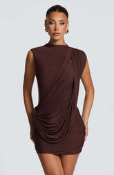 Mireya Mini Dress - Plum Brown Ryvelle