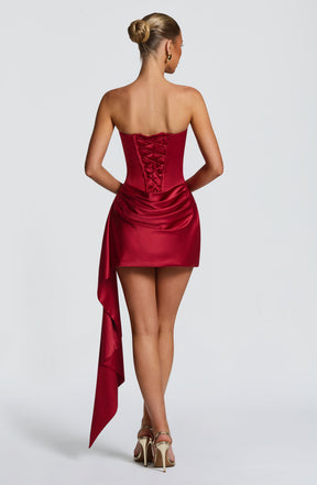 Mona Mini Dress - Deep Red Ryvelle