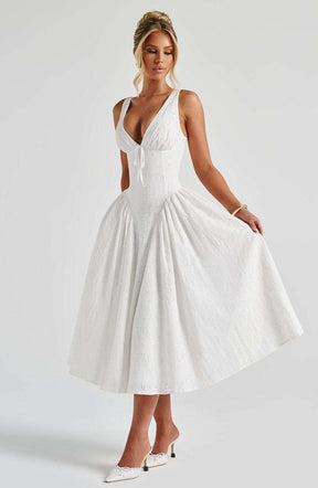 Monroe Midi Dress - Ivory Ryvelle
