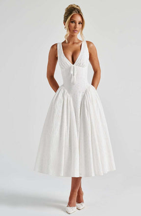 Monroe Midi Dress - Ivory Ryvelle