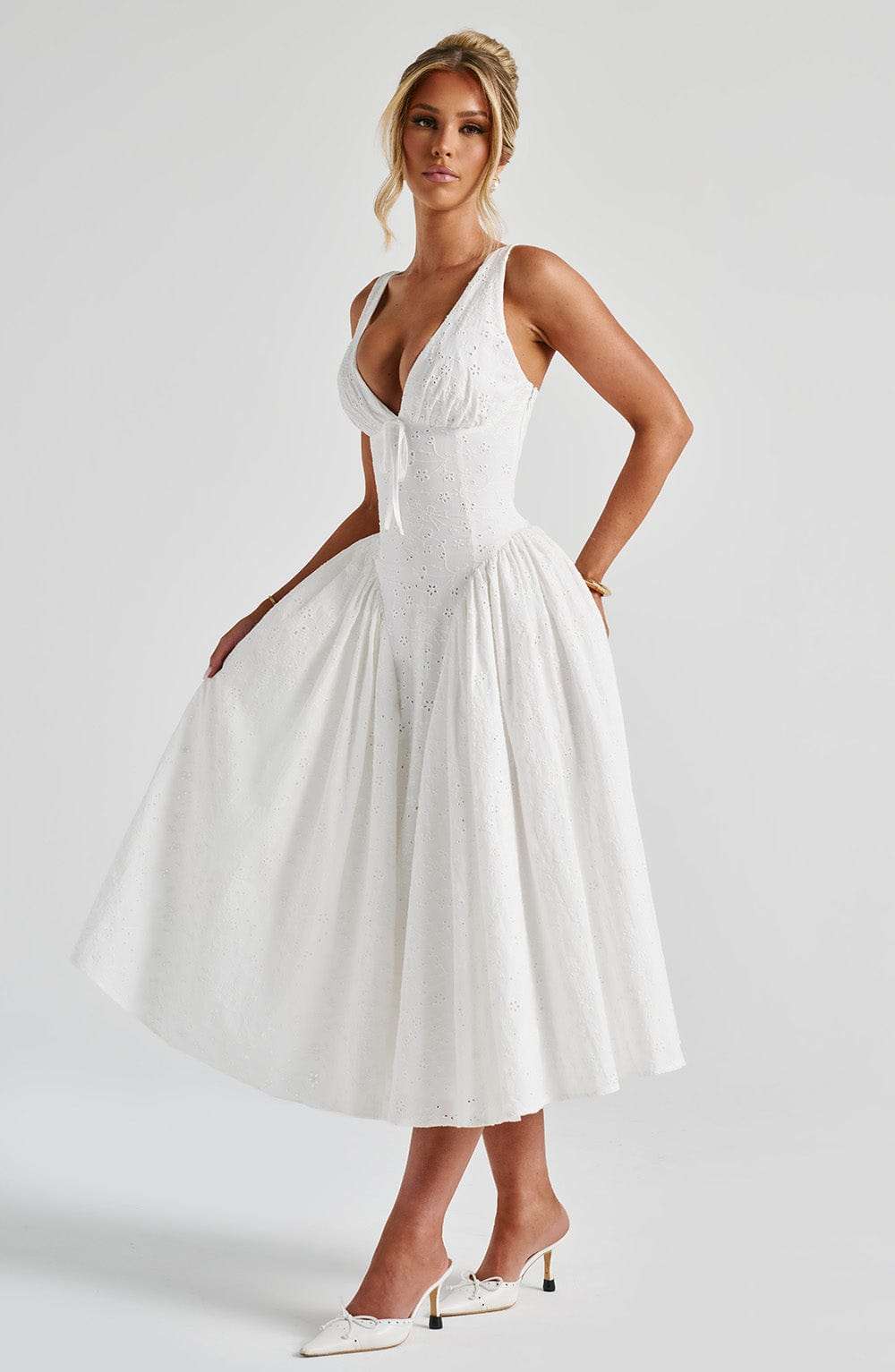 Monroe Midi Dress - Ivory Ryvelle