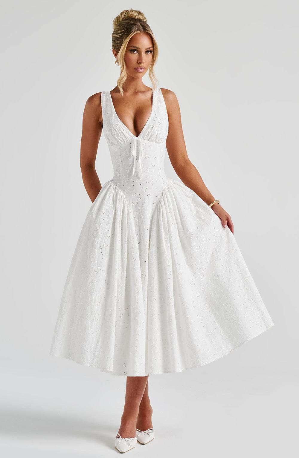 Monroe Midi Dress - Ivory Ryvelle