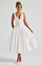 Monroe Midi Dress - Ivory Ryvelle