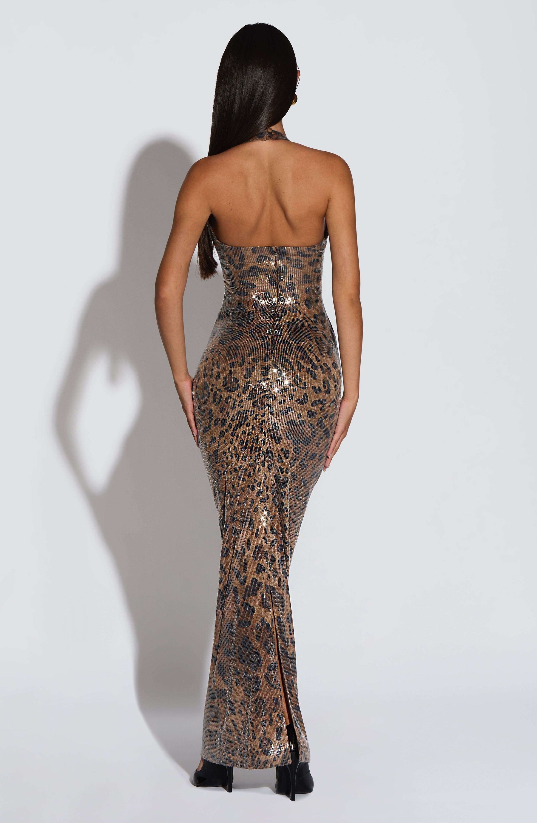 Morena Maxi Dress - Sequin Leopard Print Ryvelle
