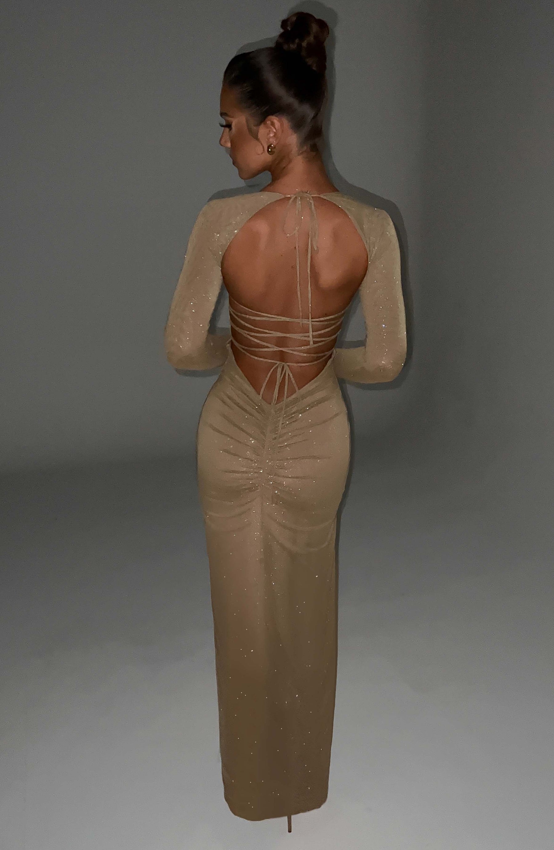 Nadia Maxi Dress - Gold Sparkle Ryvelle