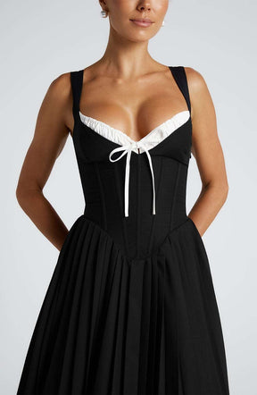 Natassia Midi Dress - Black/White Ryvelle