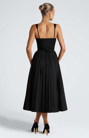 Natassia Midi Dress - Black/White Ryvelle