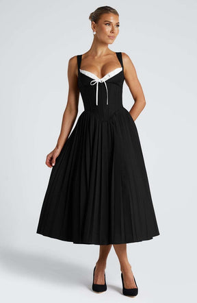 Natassia Midi Dress - Black/White Ryvelle
