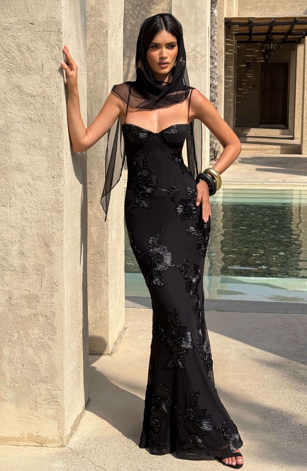 Nefertiti Maxi Dress - Black Ryvelle