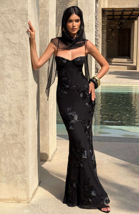 Nefertiti Maxi Dress - Black Ryvelle