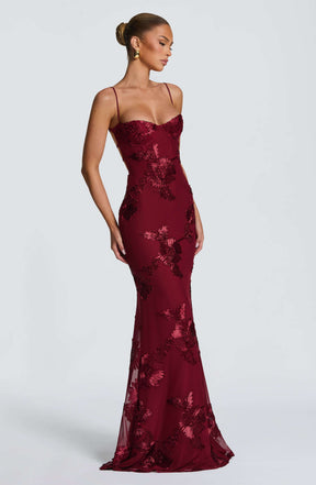 Nefertiti Maxi Dress - Burgundy Ryvelle