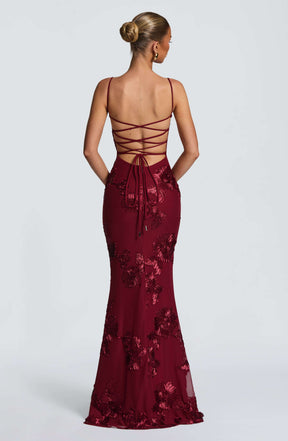 Nefertiti Maxi Dress - Burgundy Ryvelle